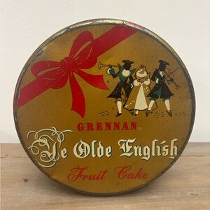 Vintage Grennan Ye Olde English Fruit Cake Tin 8 inches